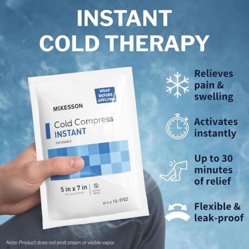 McKesson Instant Cold Packs, Pain Relief, Swelling, 5 x 7 in - size: 5 x 7 Inch (24 Count)