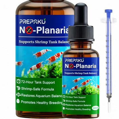 No Planaria & Hydra Support, Aquarium Balance Liquid for Shrimp & Fish, Helps Maintain Tank Stability and Reduce Flatworm-Related Issues, Shrimp-Safe Formula, 60ml