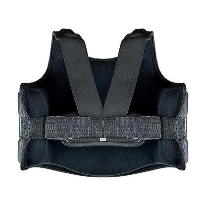 TMA Boxing Body Protector, MMA Kickboxing Muay Thai Boxing Chest Guard, Martial Arts Upper Body Ribs Protection Pad Chest Protector Heavy Hitter Boxing Body Protector Body Sparring - color: Black/Red