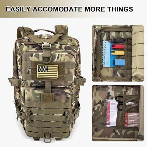 Hannibal Tactical MOLLE Assault Backpack, Tactical Backpack Military Army Camping Rucksack - color: Camouflage