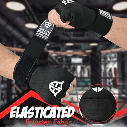Inner Gel Gloves, Hook and Loop Closure, Breathable Wrist Wraps for Boxing and MMA Training, Black, 75cm - size: Large-X-Large