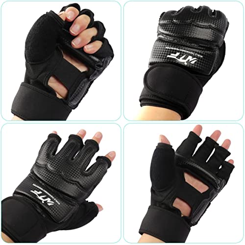 Punch Bag Training Gloves, LangRay MMA Grappling Gloves for Sparring Martial Arts Boxing Training for Adults and Kids - size: Small, style: Taekwondo Black