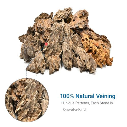 Natural Stone 20lb Aquarium Rocks for Aquarium Landscaping Models and PH Neutral Rocks Aquascaping Stones for Terrariums-2-8 inches