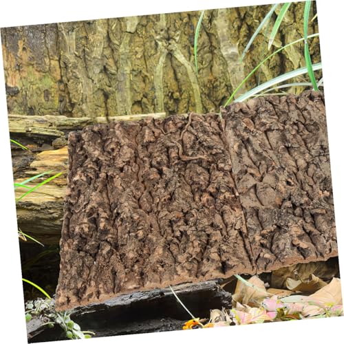 Lurrose 4pcs Natural Bark Terrarium Background for Reptile Tank Aquarium Decor Lightweight Bark Panel for Lizard Turtle Frog Habitat Versatile Scenic Board for Terrarium and Photo Props