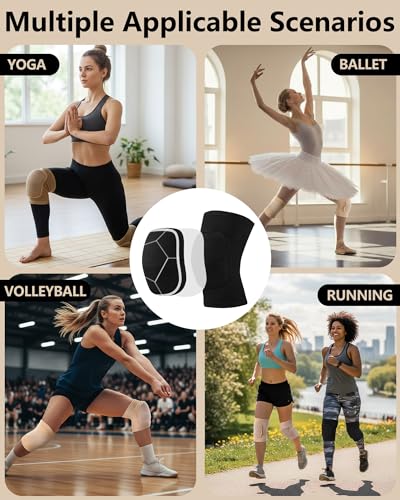 Eurzom 2 Pairs Dance Knee Pads for Women Girls Volleyball Protection