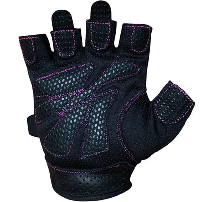 Meister Women's Fit Grip Weight Lifting Gloves w/Washable Amara Leather - color: Black / Pink, size: Medium
