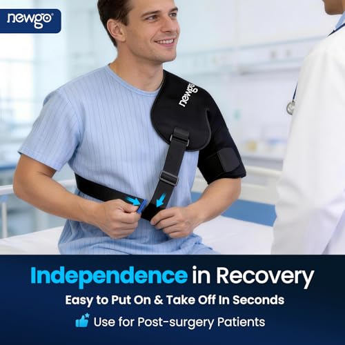 NEWGO Shoulder Ice Pack Rotator Cuff Cold Therapy, 45-Min Long-Lasting, XL | Ice Grid Design for Even Coverage, Flexible Cold Compression Wrap, Soothes Post-surgery, Muscle Tension, and Swelling - size: XL