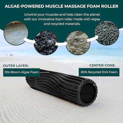 Oceanfoam Tidal Roller, Foam Roller for Exercise (Black & Charcoal Marbled) - color: Black & Charcoal Marbled
