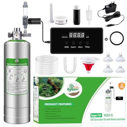 Upgraded 2L/5L Aquarium CO2 Generator System with Timer-Enabled Motor Valve, Upgrade CO2 System Kit with Quick-Release Structure for Aquarium Plants Tanks (5L) - size: 5L
