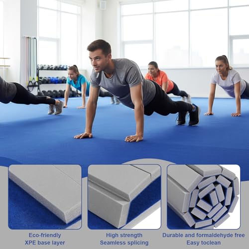 Indoor Gymnastics Track Exercise Mat 118.11x70.87x1.57inch Sturdy Folding Gymnastics Mat with Grippy Surface for Home Yoga Fitness Pilates Martial Art