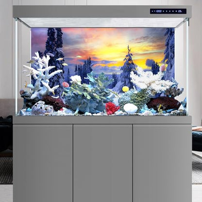 YongFoto Fish Tank Background - 24x16 inch Winter Snow Scene Aquarium Backdrop for Reptile Terrarium & Bearded Dragon Habitat - color: Purple 2, size: 24x16in/60x40cm