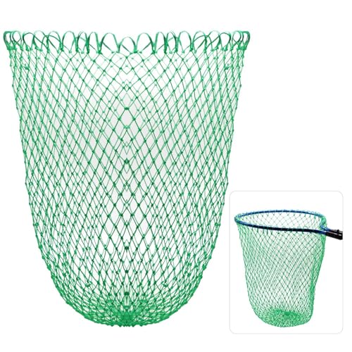 Fishing Net Fish Landing Net Foldable Fishing Replacement Net for Freshwater Saltwater Fishing Net Replacement Netting Green/Black 2 Colors Handle/Frame Not Included