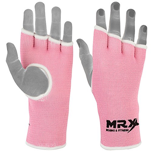 MRX Womens Training Boxing Inner Gloves Bandages MMA Fist Hand Wraps Protector Mitts - color: Pink, size: Small