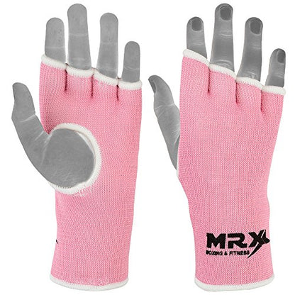 MRX Womens Training Boxing Inner Gloves Bandages MMA Fist Hand Wraps Protector Mitts - color: Pink, size: Large