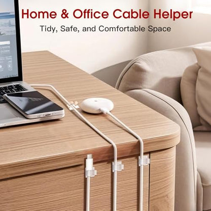 120PCS Heavy-Duty Adhesive Cable Clips, Clear Traceless Cord Organizer & Wire Holders for Wall, Desk, Car, LED Strips and Outdoor Lights (Small) - size: 120 small