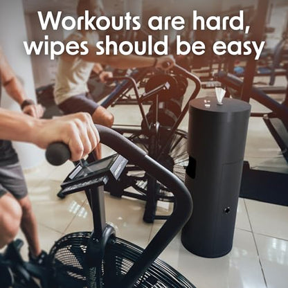 Wipex Wipe Dispenser Refill Bundle - 700 Count Gym Wipes for Equipment, Lemongrass & Eucalyptus Scent with Black Stainless Steel Floor Dispenser & Trashcan, Perfect for Fitness Centers & Facilities - size: 700 Count (Pack of 1), style: Original Lemongrass