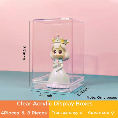 Acrylic Box Clear Display Box with Lid Small Storage Square Cube Jewelry Storage Candy Box Wedding Party Favor Boxes - size: 3.8 x 2.6 x 2.2 Inch