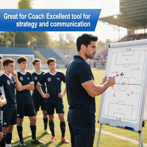 2 Piece Large Coaches Clipboard,White Dry Erase Coaching Sheet for Whiteboard,Basketball Tactics White Board for Coaches and Teachers Gift, Teaching Aid Tools for Classrooms - style: Soccer
