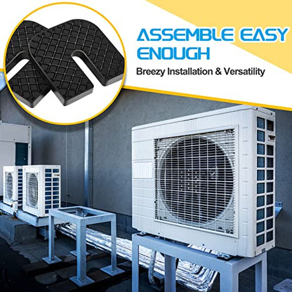 Treela 8 Packs Rubber Isolator Pad Anti Vibration Pads Mechanical Vibration Damping Pads Shock Absorbing Rubber Absorber Sound Isolation Pad for Air Conditioning Condenser Outer Machine