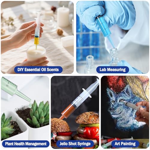 20ml Syringe with Cap, 10 Pack Large Plastic Syringes without Needle for Liquid, Scientific Labs, Measurement, Pet Feeding, Ink Refilling, Irrigation Water
