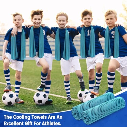 Hosuly 100 Pack Cooling Towels, 40"x12" - color: Water Blue