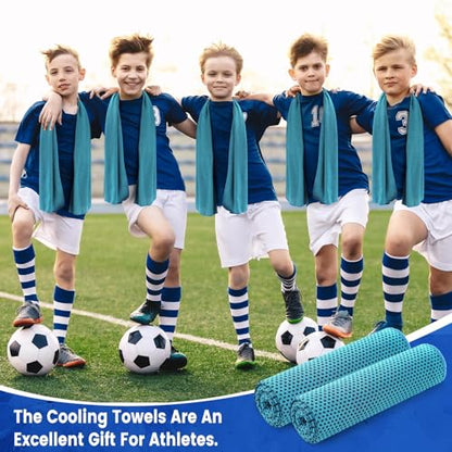 Hosuly 100 Pack Cooling Towels, 40"x12" - color: Water Blue