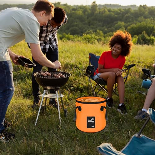 4 Pcs 5 Gallon Bucket FoldableFoldable Buckets with Handle for Camping Fishing Hiking to Hold Water Foldfoldable Bucket Foldable 5 galloning Container Carry Bag Portable Fold up Lightweight