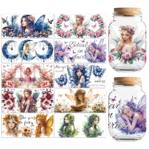 UV DTF Cup Wraps Transfer Stickers Elf Pattern, 10 Sheets Waterproof Custom Vinyl Transfer Sticker 16oz Coffee Glass Cup Tumbler Bottle Mug Decals for Men Women - style: Elf