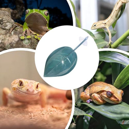 Turtle Basking Area - Floating Terrarium Creatures, Reptile Tank Leaf Terrace | Climb Support Pad, Suction Accessory Rest Spot, Gecko Toad Frog Deck for Garden Aquatic Display - color: Dark green