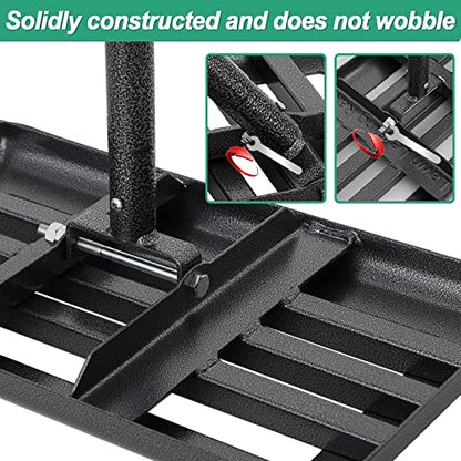 Lawn Leveling Rake, 17x10 Heavy Duty Lawn Leveler with Adjustable Handle Dirt Ground Level Tool for Yard Garden (60 Inch)