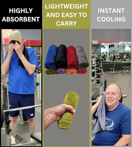 TA-DA Microfiber Towel | Back Pocket Insert on Hands and Fitness Items for Convenience. Sports Fitness Gym Workouts Yoga Pickleball Volleyball Hiking Etc. | 17" Inch X 32" Inch | 6 Pack | Green - color: Green