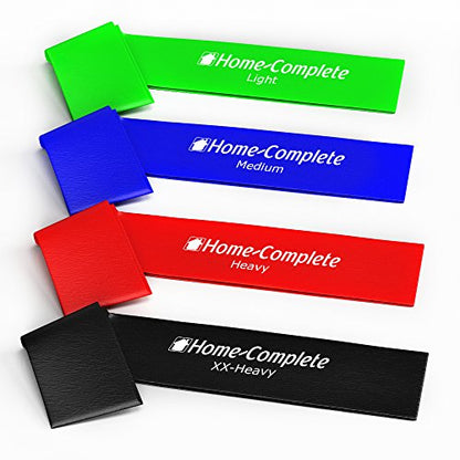 Resistance Bands for Working Out - Workout Band Loop - Exercise Bands with 4 Levels for Toning, Stretching or Physical Therapy by Home-Complete - size: 4 Pack