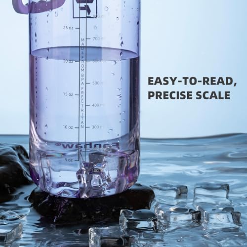 Fanhaw 32 oz Clear BPA-Free Tritan Water Bottle with Fast-Flow Spout Lid, BPA-Free & Leak-Proof Wide-Mouth Reusable Bottle for Gym, School & Office, Back to School Essentials (Amethyst) - color: Amethyst, style: 1 Pack