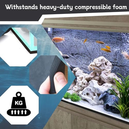 Aquarium Leveling Mat, 12x12 Inch Self-Leveling Neoprene Foam Pad for Fish Tanks - Waterproof Shock Absorbing Base Cushion with Adhesive Backing, Easy to Cut & Non-Slip Bottom Pad - size: 12x12 Inch