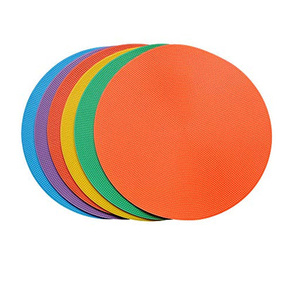 10 inch Spot Markers, Set of 6 Flat Field Cones (25 cm) - Non-Slip Floor Markers for Soccer, Basketball, Football, Speed & Agility Training, Gym Class & Coaching Drills