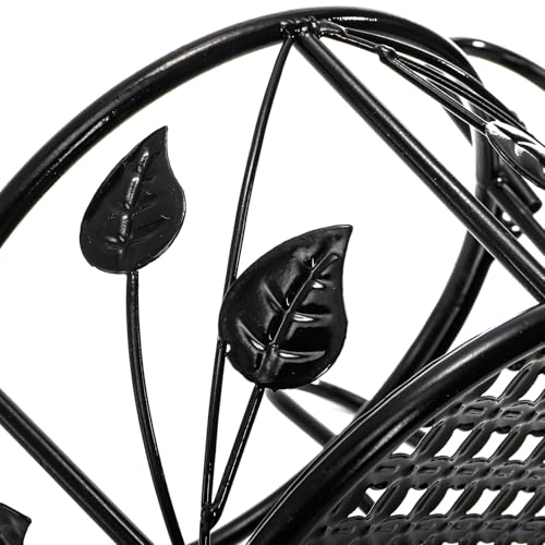 Tosnail 2-Pack Metal Plant Holders for Indoor Outdoor Railings, Fence Plant Hangers, Hanging Flower Baskets for Porch, Balcony, Stair Railing, Black