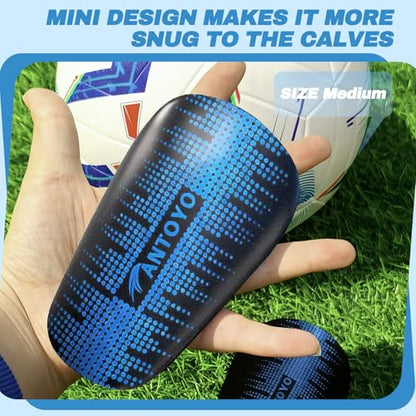 Mini Shin Guards Soccer Kids,Small Protective Gear with Fixed Straps - color: Bule Stars, size: S(H: 3.9 in,W: 2.4 in)
