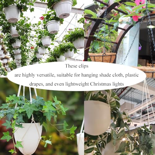 Greenhouse Twist Clips Black Plastic Greenhouse Hooks Plant Hangers Greenhouses Shading Fixing Clips Track Hooks for Greenhouses Bubble Wrap Hole Diameter 0.32 inch 40 Pieces