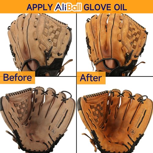 AliBall Premium Baseball Glove Oil - Softens, Hydrates, and Break-in for Baseball/Softball Gloves - 100% Natural, Baseball Glove Conditioner Break in - size: 8.5 Fl Oz