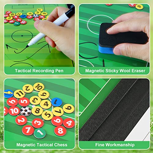Joyeee Magnetic Tactics Coaching Boards, Football Coaching Planner, Football Coaching Accessories, Referee Football Coach Gifts, Soccer Clipboard Soccer Training Equipment for Kids, 48 x 32 CM