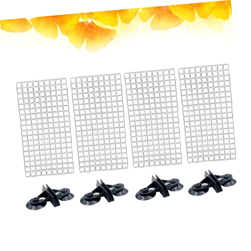 Aquarium Isolation Panel Lattice Plate Transparent Sections with Random Color Suction Cups Easy to Install Dividers for Fish Tank Breeding and Separation