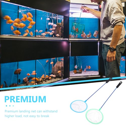 Happyyami 8pcs Dense Mesh Aquarium Fish Landing Nets, Fine Fishing Nets with Plastic Handles for Fish Tank Cleaning and Shrimp Catching, Suitable for Indoor Aquatic Pets Random Color