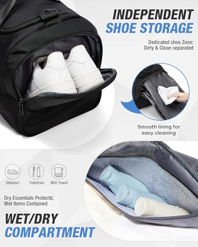 Gym Duffel Bag with Shoe Compartment Convertible 3 in 1 Duffle Bag Backpack