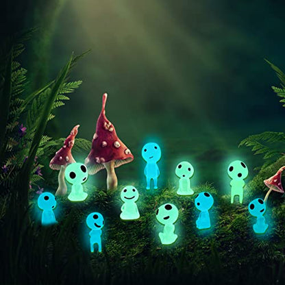 CCINEE 20Pcs Glow in Dark Tree Elves Fairy Luminous Ghost Micro Landscape Accessories Miniature Tree Elves Decoration for Garden Landscape Aquarium Dollhouse Potted Plants Decoration - style: Regular