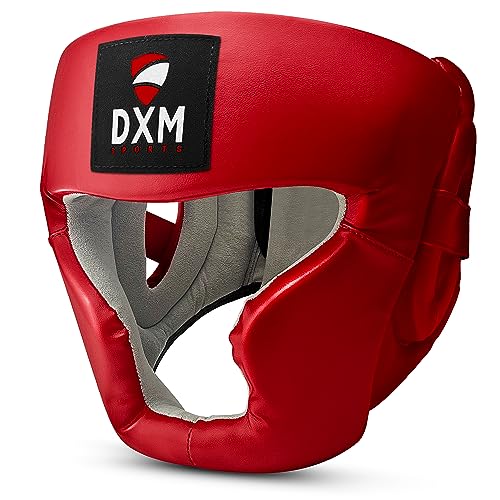 Boxing Headgear for MMA Training, Sparring Kickboxing - Adjustable Safety Head Guard for Muay Thai, Karate, Taekwondo - color: Red, size: Medium
