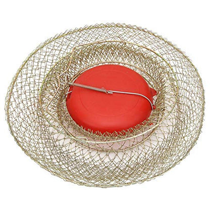 Portable Fishing Cage, Fish Basket Large Load Bearing Stainless Steel with Floating Bowl for Fishing(33cm in diameter)