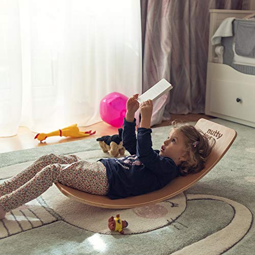 NUTTY TOYS Montessori Wooden Wobble Board for Kids & Adults -100% Natural Wood Balance Board, Waldorf Toddler Balancing Toy, Unique Boy Girl Open Ended Toy Best Valentines Day & Easter Gifts Idea 2026 - size: Large