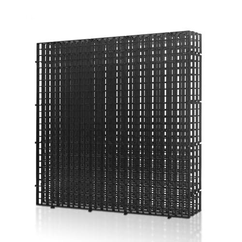 LINLAN 4 Pieces 11.8x11.8in (30X30cm) Aquarium Grid Plastic, Fish Tank Divider, Egg Crate for DIY Filtration and Bottom Protection in Aquascaping (Black-No Accessories) - color: Black, size: L