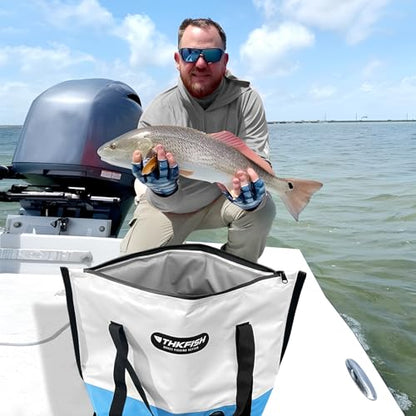 THKFISH Insulated Fish Cooler Bag, Fish Kill Bag for Caught Fish, 40x16in 25x17.5in Portable Waterproof Insulated Fish Bag Keeps Ice for 24 Hours - color: BLUE-25x17.5x8.6"