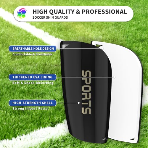 Toddler Kids Youth Soccer Shin Guards with Sleeves for Ages 3-15 - color: Black, size: S ( 3'3" - 3'10" Tall )